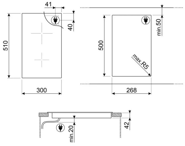 Встраиваемая электрическая варочная панель Smeg SE232TX1 Встраиваемая электрическая варочная панель Smeg SE232TX1