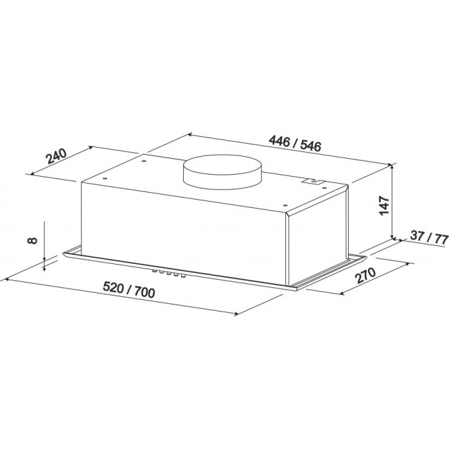 Встраиваемая вытяжка ZorG Into 750 52 M нержавейка