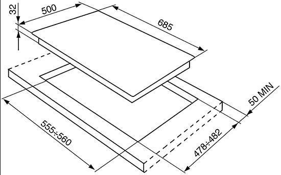 Встраиваемая газовая варочная панель Smeg SRV876AOGH
