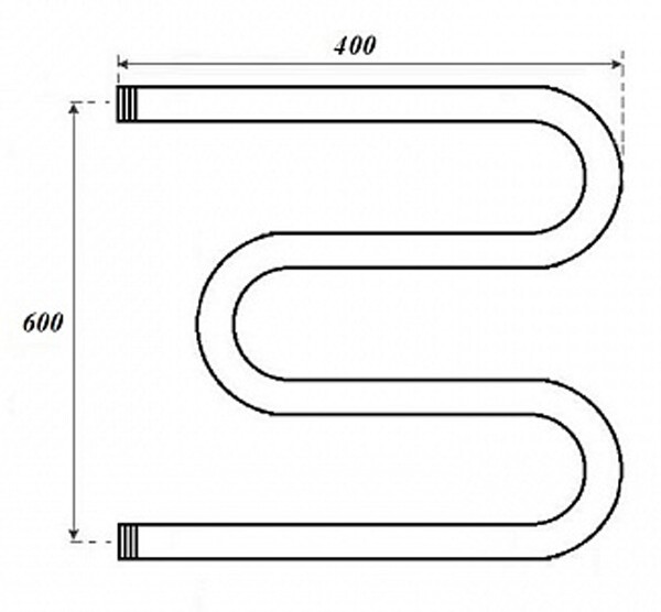 Полотенцесушитель водяной Point PN37664 600x400 М-образный, хром