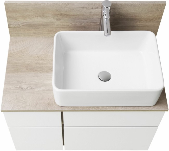 Столешница Aquaton Мишель с панелью 100 дуб эндгрейн (1A277103MIX40)