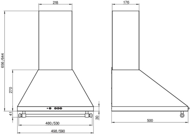 Каминная вытяжка Elikor MR6634GR слоновая кость/бронза