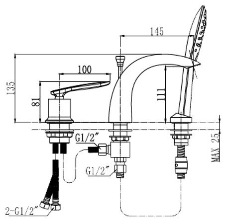 Смеситель для ванны Timo Helmi 4010/00Y-16 chrome/white Смеситель для ванны Timo Helmi 4010/00Y-16 chrome/white