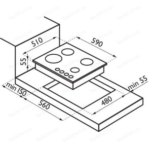 Встраиваемая газовая варочная панель Ardesia L 60 WHITE Встраиваемая газовая варочная панель Ardesia L 60 WHITE