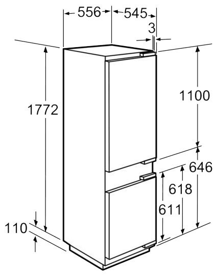 Встраиваемый холодильник Neff K8345X0