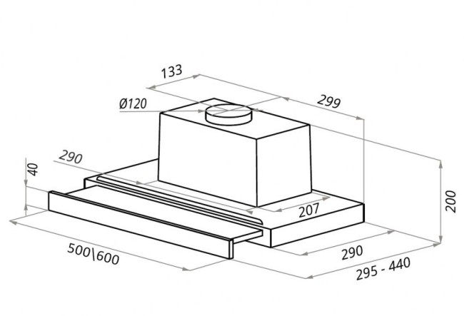 Встраиваемая вытяжка Ciarko Turbo 50 GWH