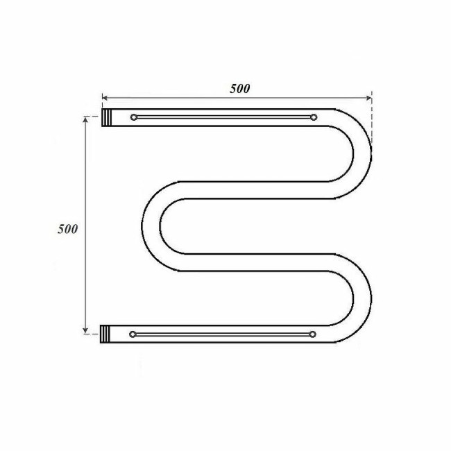 Полотенцесушитель водяной Point PN38555P 500x500 М-образный с полкой, хром