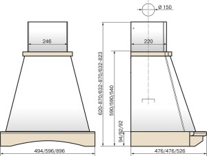 Каминная вытяжка Elikor Ротонда 60П-650-П3Л бежевый/бук снег+патина золотистый Каминная вытяжка Elikor Ротонда 60П-650-П3Л бежевый/бук снег+патина золотистый