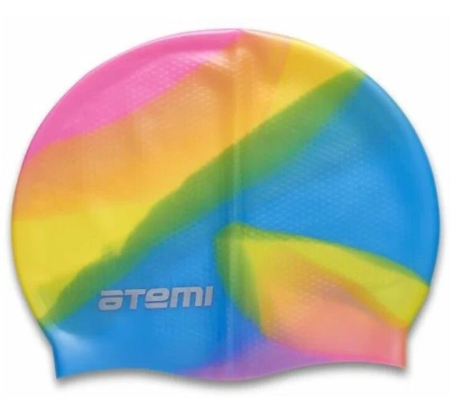 Шапочка для плавания Atemi DCM102, силикон (массаж.), мультиколор