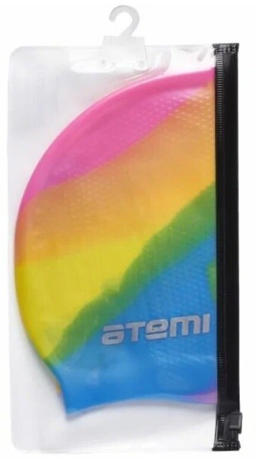 Шапочка для плавания Atemi DCM102, силикон (массаж.), мультиколор