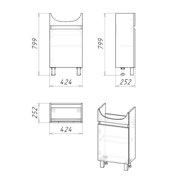 Тумба напольная Niagara ПОЛО-45 см дуб сонома/белая (ум.Уют-45) Тумба напольная Niagara ПОЛО-45 см дуб сонома/белая (ум.Уют-45)