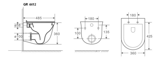 Унитаз подвесной Grossman GR-4412MS