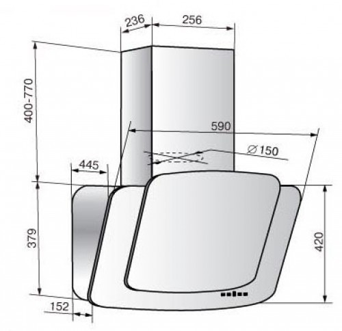 Каминная вытяжка Elikor Кварц 90 белый/белый