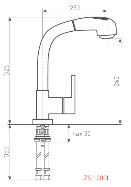 Смеситель для мойки Zigmund & Shtain ZS 1200L млечный путь