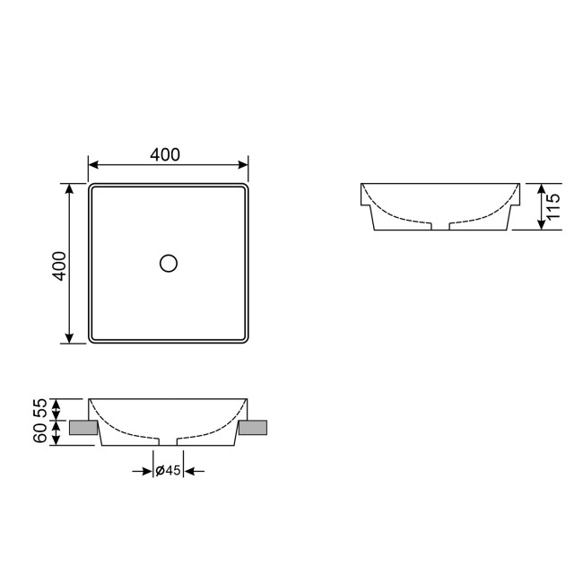 Раковина накладная Wellsee Doux 150501000 Раковина накладная Wellsee Doux 150501000