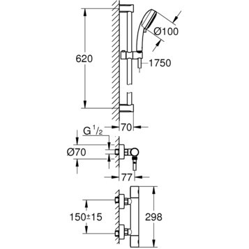 Термостат для душа Grohe Grohtherm 800 Cosmopolitan хром (34768000)