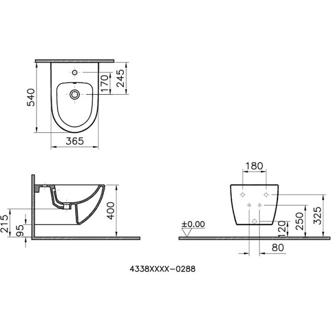 Биде Vitra 4338B003-1046 Биде Vitra 4338B003-1046