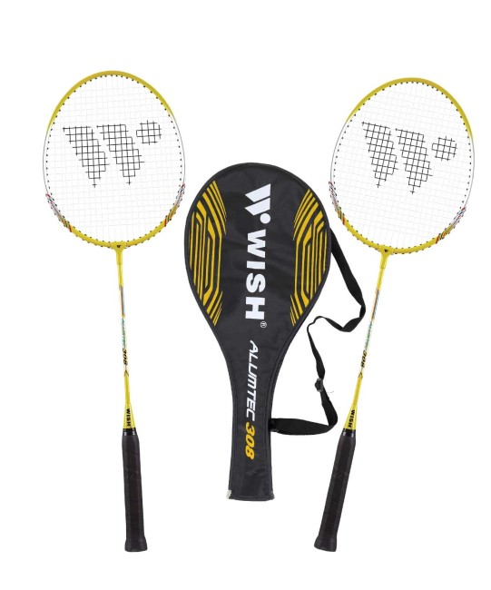 Набор для бадминтона Wish Alumtec 308 желтый/серый/черный