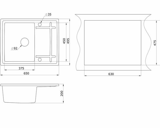 Кухонная мойка Granula GR-6501 алюминиум Кухонная мойка Granula GR-6501 алюминиум