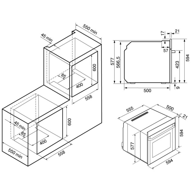 Встраиваемый электрический духовой шкаф Krona Essenza 60 S G2
