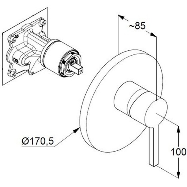 Смеситель для душа Kludi Nova Fonte Puristic 206553915