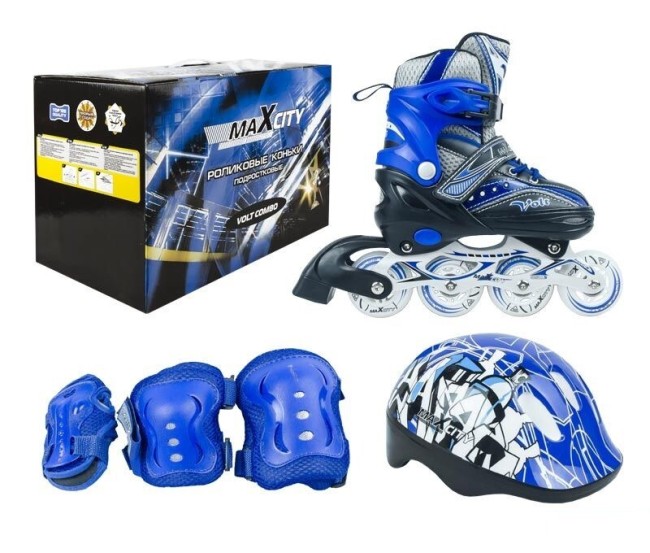 Роликовые коньки MaxCity MC VOLT COMBO синий 35-38 Роликовые коньки MaxCity MC VOLT COMBO синий 35-38