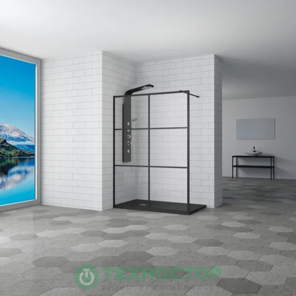 Walk-in RGW WA-11-B 80*200 Чёрный/Прозрачное/8 мм (32101180-84)