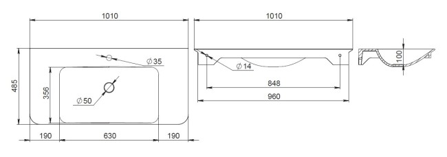 Раковина AM.PM Sensation M30WPC1001WG