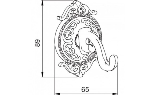 Крючок одинарный Hayta Gabriel Antic Brass 13901/VBR Крючок одинарный Hayta Gabriel Antic Brass 13901/VBR