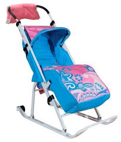 Санки-коляска ТяниТолкай Трансформер Люкс Зимняя сказка розовый 84685 Санки-коляска ТяниТолкай Трансформер Люкс Зимняя сказка розовый 84685