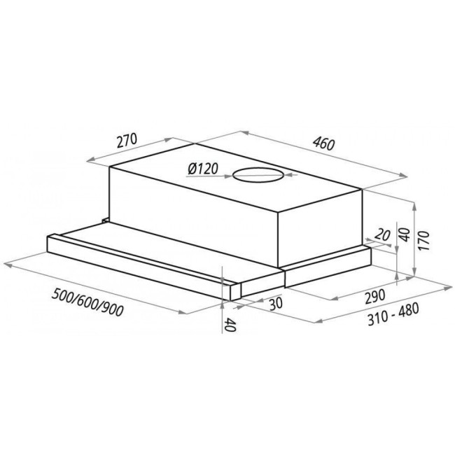 Встраиваемая вытяжка Ciarko SL-S II 50 White Встраиваемая вытяжка Ciarko SL-S II 50 White
