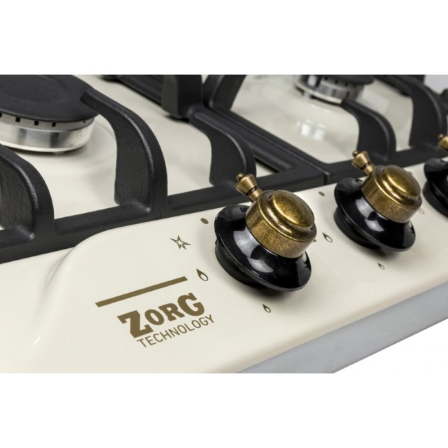 Встраиваемая газовая варочная панель ZorG BP5 FD rustical/cream (EMY)