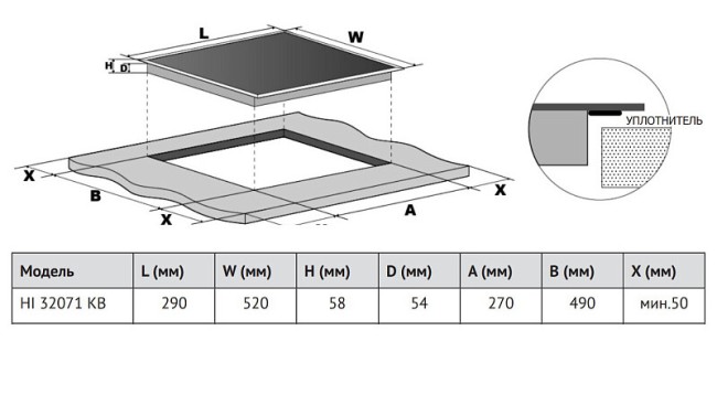 Встраиваемая индукционная варочная панель Korting HI 32071 KB