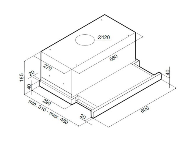 Встраиваемая вытяжка Maunfeld Clyde 60 черный Встраиваемая вытяжка Maunfeld Clyde 60 черный