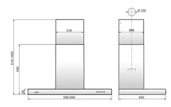 Каминная вытяжка Elikor Опал 90Н-650-Э3Д нержавеющая сталь