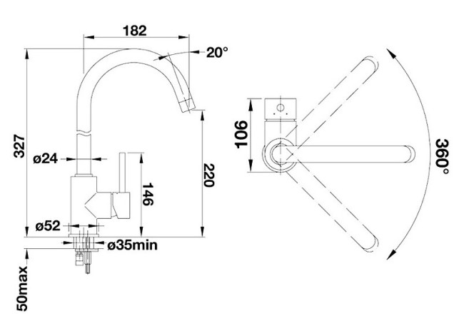 Комплект Blanco Classic 45 S жасмин + Mida жасмин