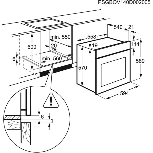 Встраиваемый электрический духовой шкаф Electrolux OEF5C50Z