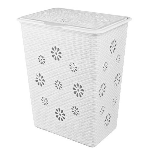 Корзина для белья Альтернатива Плетенка М2254 белый