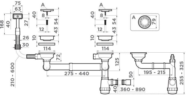 Арматура для моек Omoikiri WK-1,5-S-IN (4998039)