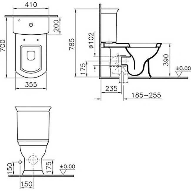 Унитаз-компакт Vitra 9722B003-7204
