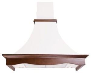Каминная вытяжка Elikor Рококо 90П-700-П3Г белый муар/дуб неокрашенный