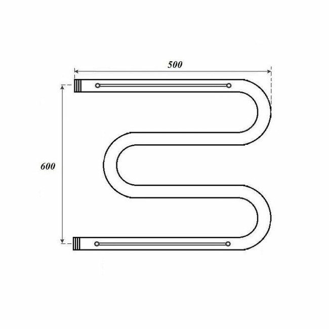 Полотенцесушитель водяной Point PN38665P 600x500 М-образный с полкой, хром