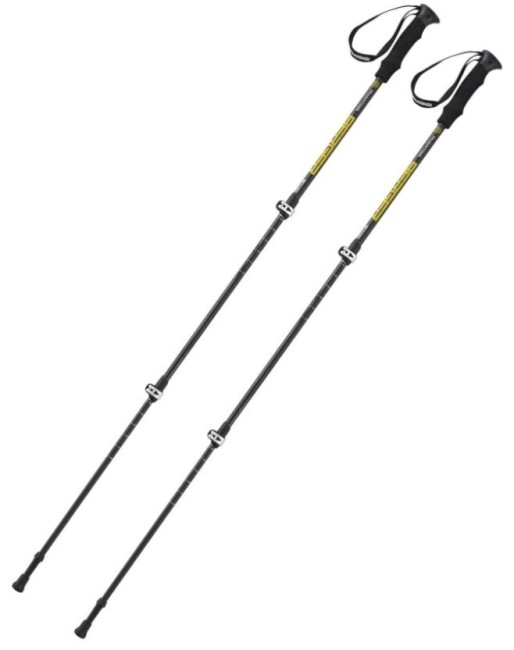Скандинавские палки Berger Phantom 3-секционные, 67-135 см, карбон/серый/желтый