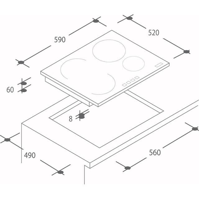 Встраиваемая электрическая варочная панель Candy CI 62 TP