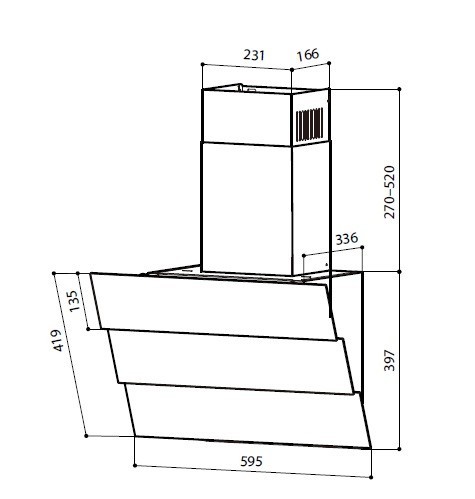 Каминная вытяжка Lex Rio G 600 White