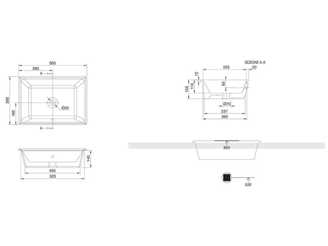 Раковина встраиваемая Scarabeo GAIA (8032) White