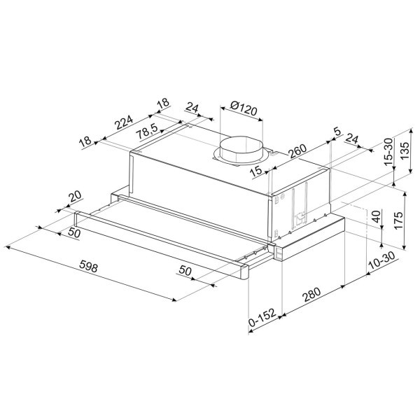 Встраиваемая вытяжка Smeg KSET61E2 Встраиваемая вытяжка Smeg KSET61E2