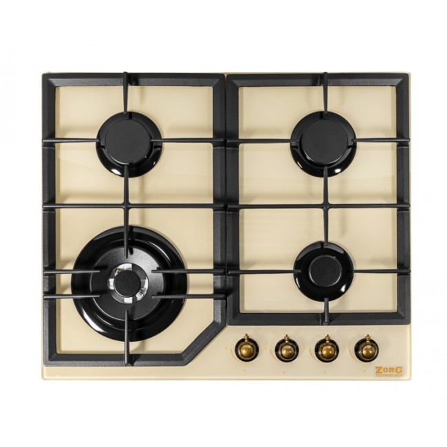 Встраиваемая газовая варочная панель ZorG BP6 FDW rustical/cream