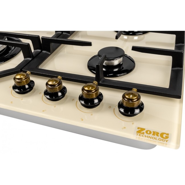 Встраиваемая газовая варочная панель ZorG BP6 FDW rustical/cream
