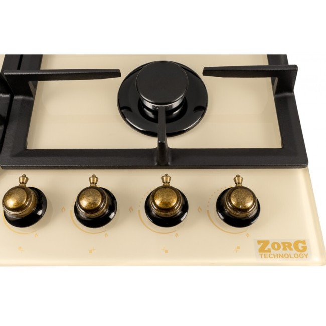 Встраиваемая газовая варочная панель ZorG BP6 FDW rustical/cream